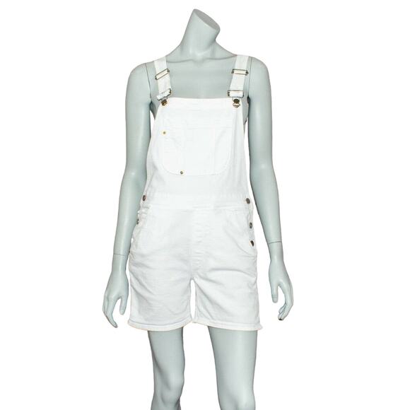 FRAME Denim Le Garcon Stretch Denim Overalls Shorts Size XS - Picture 1 of 11